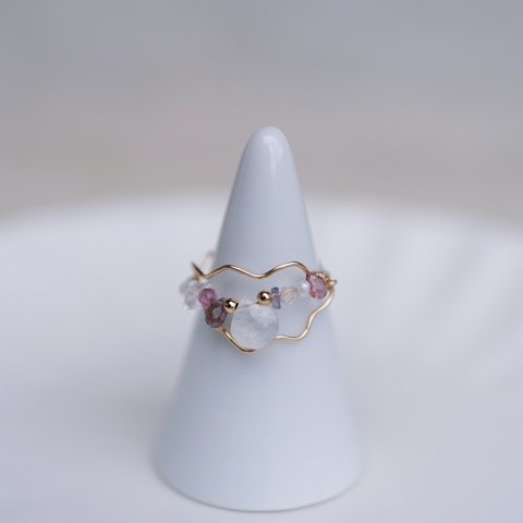 14kgf cloud ring【ムーンストーン】