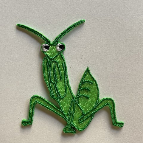 カマキリ刺繍ワッペン　小