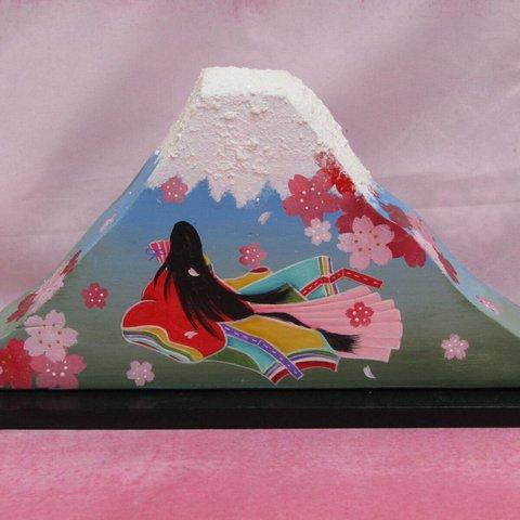【玄関飾り】富士山に昇るかぐや姫　トールペイント
