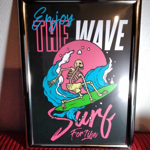 グラフィックアート★SKULL SURF for like★A4アートポスター