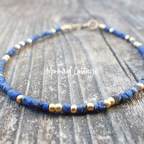 【12月誕生石】*14Kgf* Tiny Lapislazuli Bracelet