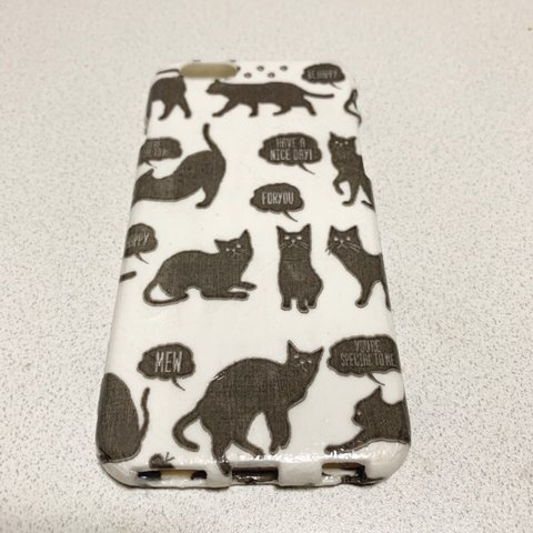 【再販4】iPhone６/6sケース(くろねこ柄)♪♪