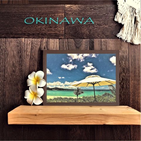 【送料無料】南国の風景☆OKINAWA No.204                              フレーム付    A4サイズ