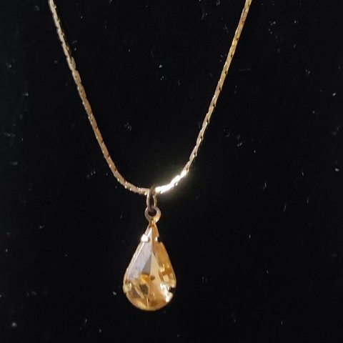 Antique  Citrine ゴールド シトリン ネックレス