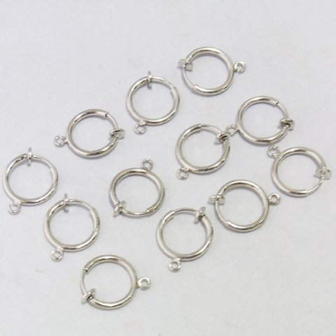 12個入り	　パイプ　フープイヤリング　13mm	シルバー　【アクセサリー部品】