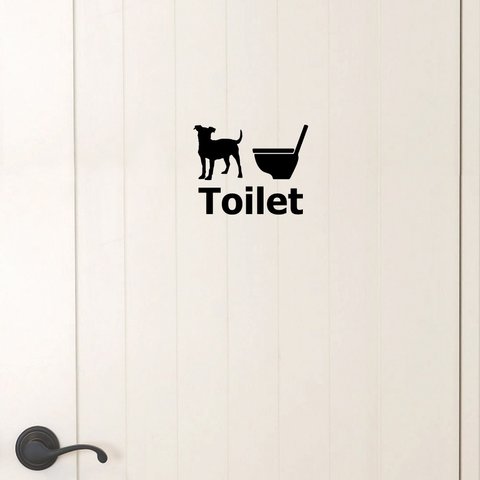 かわいい ジャックラッセルテリア 犬 トイレ シルエット ウォールステッカー インテリア シール 