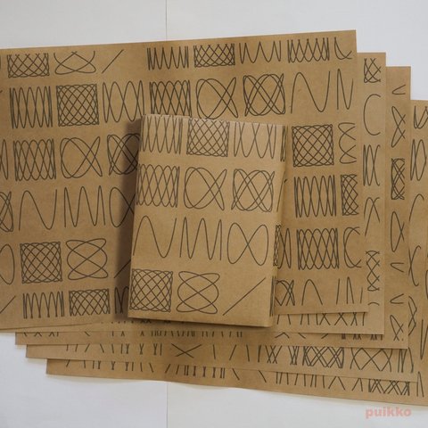 紙製ブックカバー　リサジュー曲線（5枚セット）