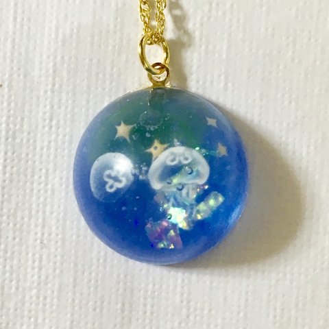 367)〈再販〉【SALE】海月の世界   海底ネックレス レジン