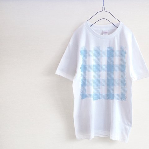 ★minne限定★　夏のやさしい水色　ギンガムチェック　Tシャツ