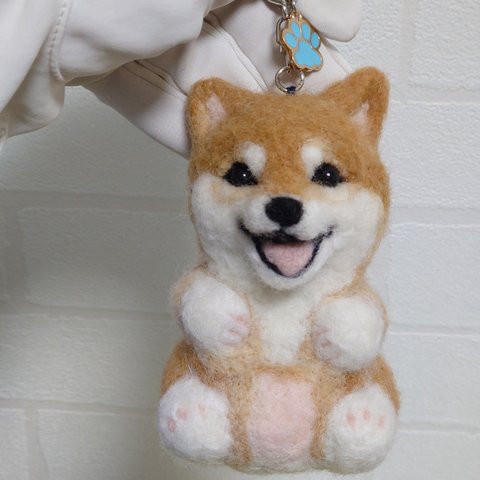 柴犬　羊毛　羊毛フェルト　ハンドメイド　キーホルダー