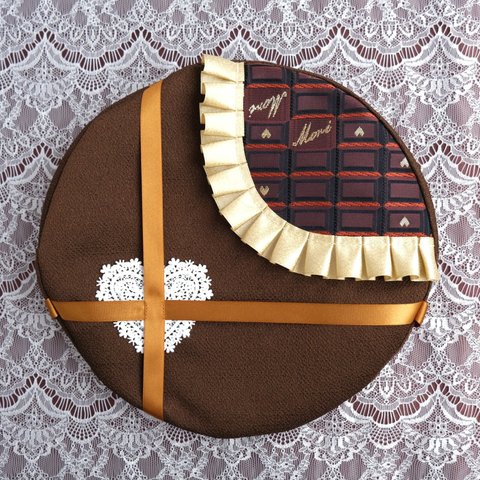 ベレー  金襴板チョコのラッピングベレー帽 ビターチョコ