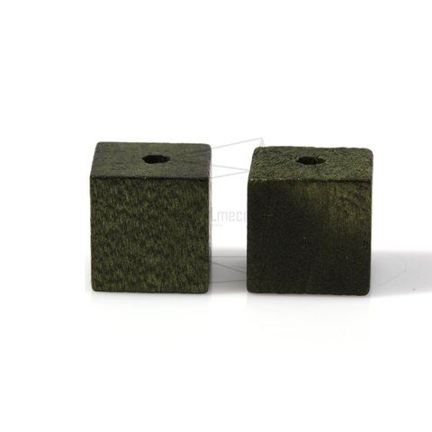 BSC-092-G【5個入り】キューブウッドビーズ,Cube Wooden Beads /15mm x 15mm