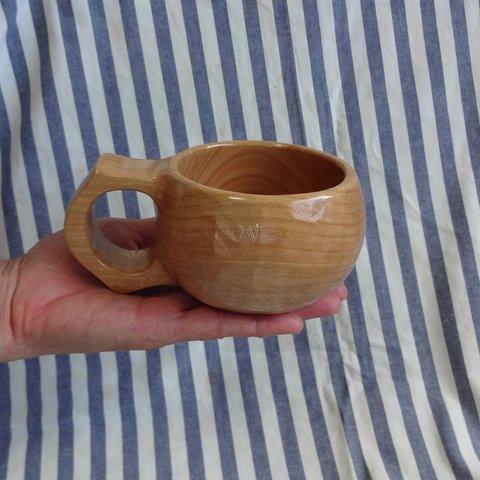 さくらの一木彫りコーヒーカップ　