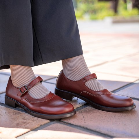 どこか懐かしいストラップシューズ(6594)  レディースシューズ 靴 日本製 国産素材 オリジナルシューズ 【5～30日以内発送】