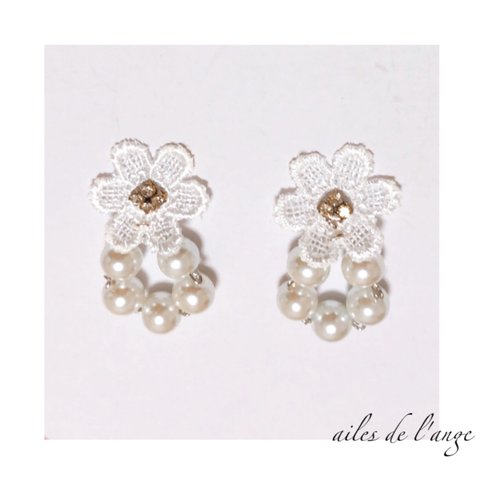 no.450 - laceknitting flower ＊ pearl pi/ea