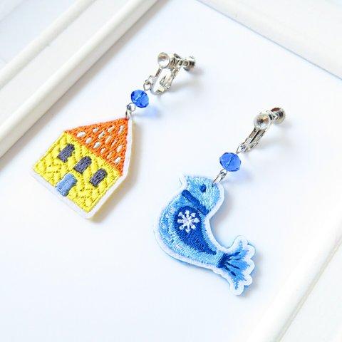 北欧刺繍イヤリング/ピアス