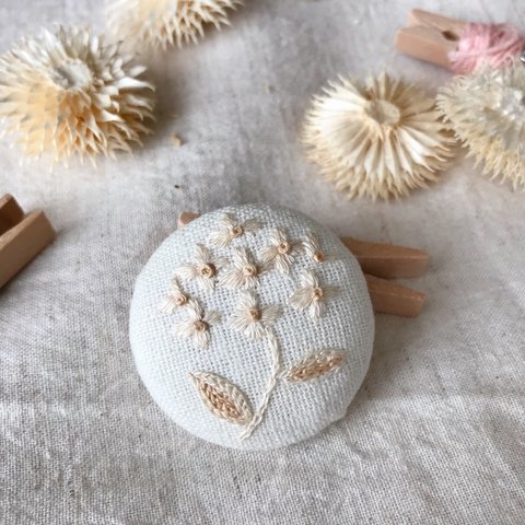 kinariあじさいの手刺繍ヘアゴム