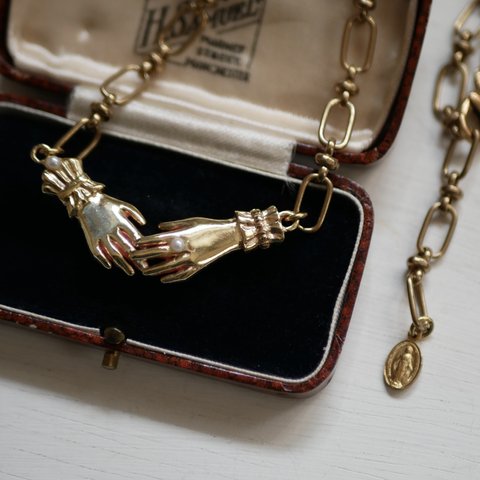 ネックレス【Lady hand vintage chain/brass】アンティーク　ヴィンテージ　手　ハンド