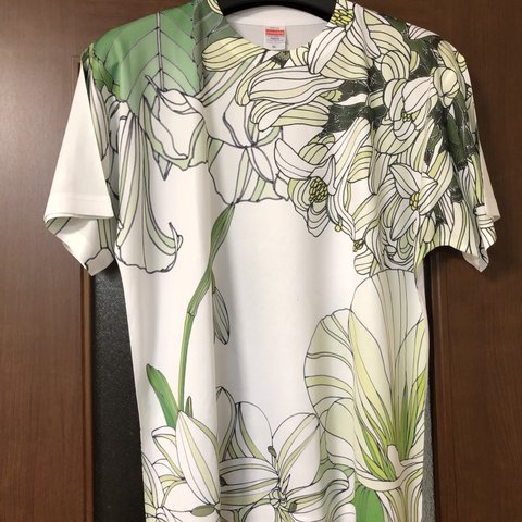 Tシャツ　T-007  緑の百花繚乱　