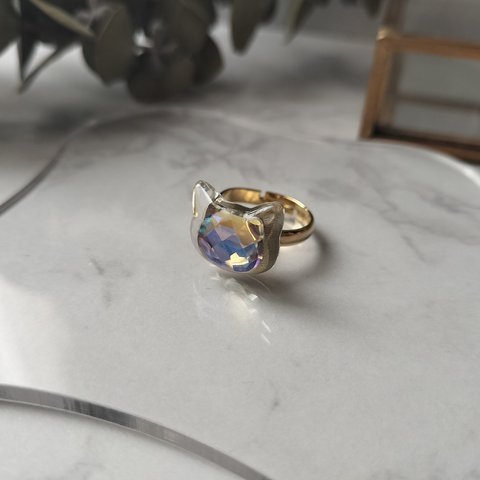 cat stone ring①