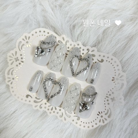 【現品】ワンホンネイルチップ シアーホワイト 量産 韓国