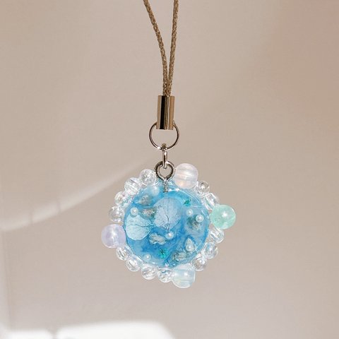 あじさいストラップ💠 レジン 梅雨