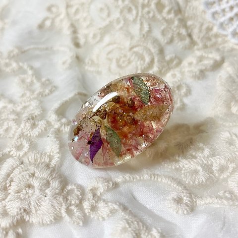 紫陽花&かすみ草&スターチス🏵レジンリング💍指輪