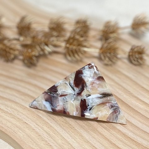 三角バレッタ　chocolate marble 