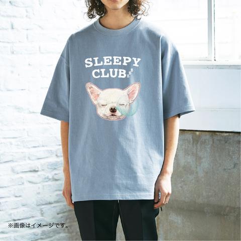 厚みのあるBIGシルエットTシャツ「SLEEPY CLUB_チワワ」 /送料無料