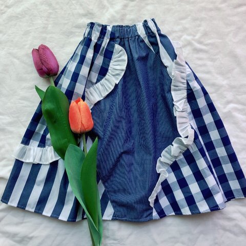 SALE!! Blue combination skirt