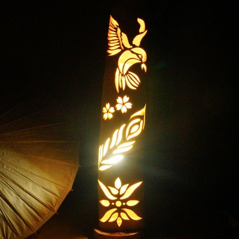 竹灯り・竹あかり・竹灯籠・竹灯篭・竹ランプ   ～～ 癒しの灯り★光鳥★～～