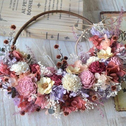 【早割＊母の日2024】花かごバスケットwreath＊ソーラーアネモネ