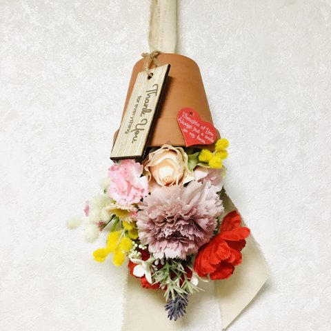 母の日💕カーネーションプランタースワッグ💐