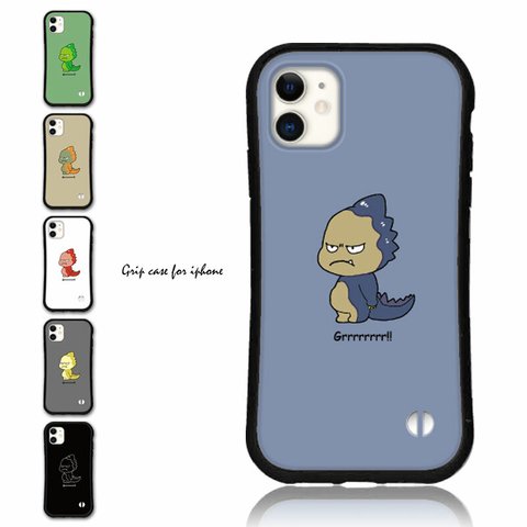 送料無料 怪獣 iPhoneケース iphone15 14 13 12 pro mini se iface型 スマホケース グリップケース アイフォン カバー 恐竜