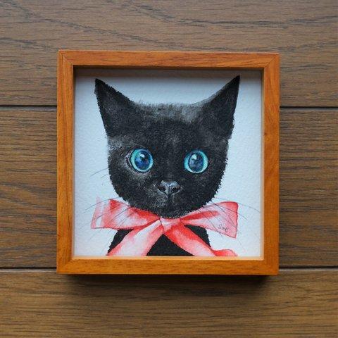 絵画「neko 　(黒猫)」