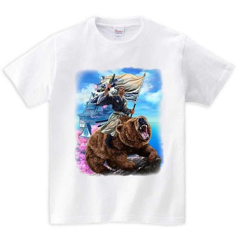 半袖Tシャツ 【クマにまたがる坂本龍馬】 by FOX REPUBLIC