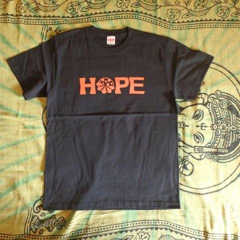 bluest　HOPE　Tシャツ（ブラック×オレンジ）