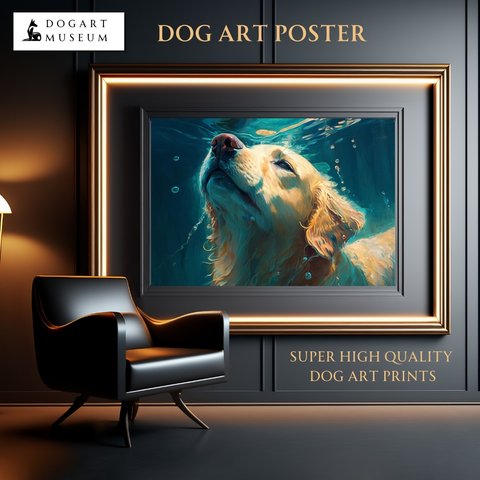【希望の光 - ゴールデンレトリバー犬 No.2】風水画 開運 アートポスター 犬の絵 犬の絵画 犬のイラスト