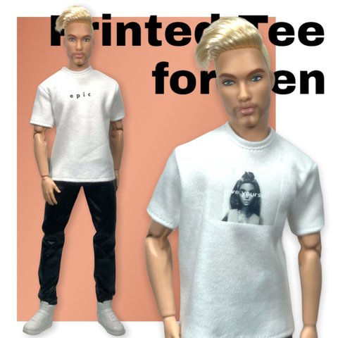 Ken//ケン 選べるプリント白Tシャツ