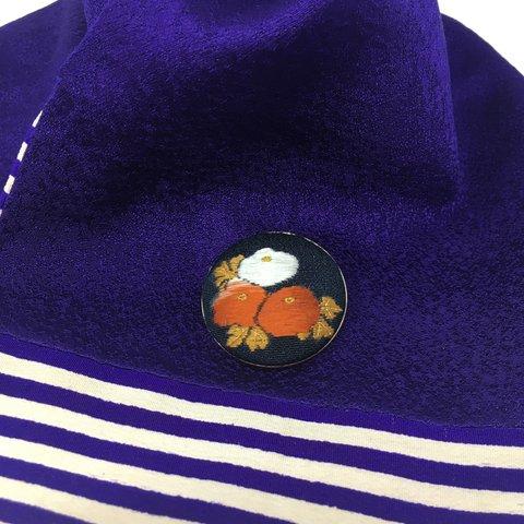 日本刺繍ブローチ「万寿菊～オレンジ系」２way