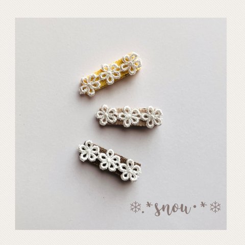 【送料込】三連花♡ベビーヘアクリップ♡