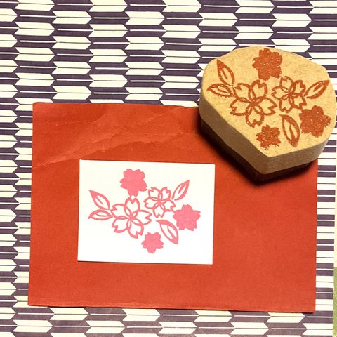 ✿春のはんこ✿【桜の花】3.5×5cm