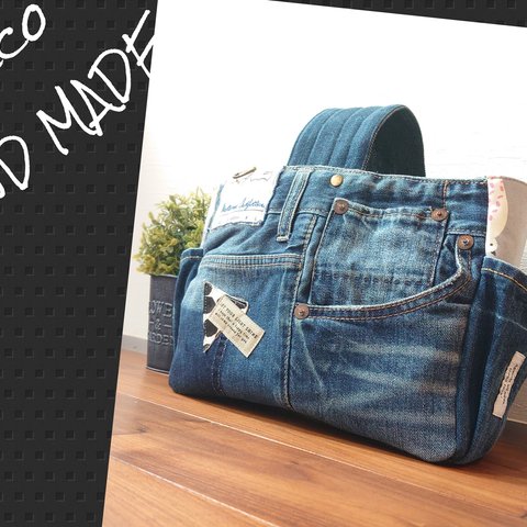 No.315【DENIM✖️BIRD 太めワンハンドルBAG❤️wide幅✨】お揃いチャーム付