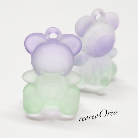 gradation  bear  charm  Green x purple