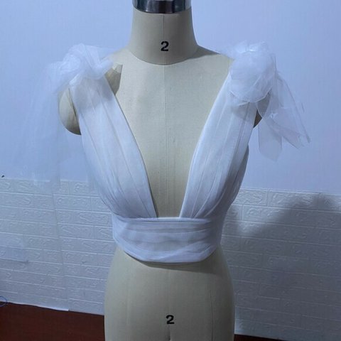 ウェディングドレス/ イブニングドレス 専用 ボレロ 着用方法多数 調整可能
