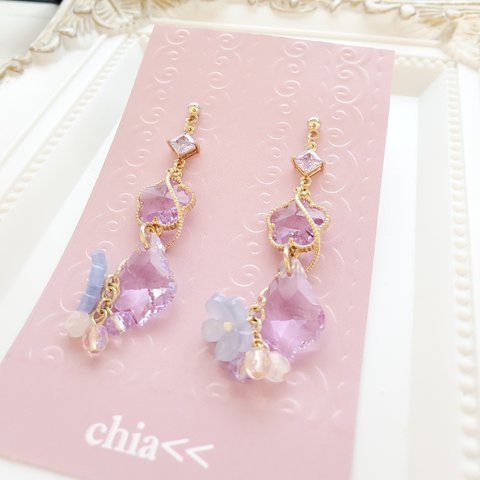 菫色の貴方へ ピアス/イヤリング