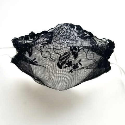 3D立体不織布マスクカバー　舟形　マスクカバー　チュール　レース　結婚式【送料込み】