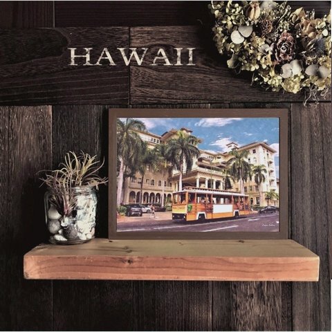 【送料無料】南国の風景☆HAWAII No.186　                  フレーム付    A4サイズ