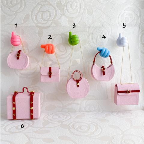 【新商品　ピンク４】壁紙のミニチュア半円型バッグ