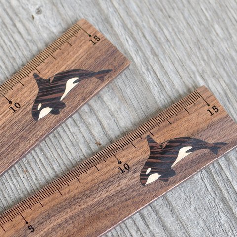 木製定規15ｃｍ シャチ